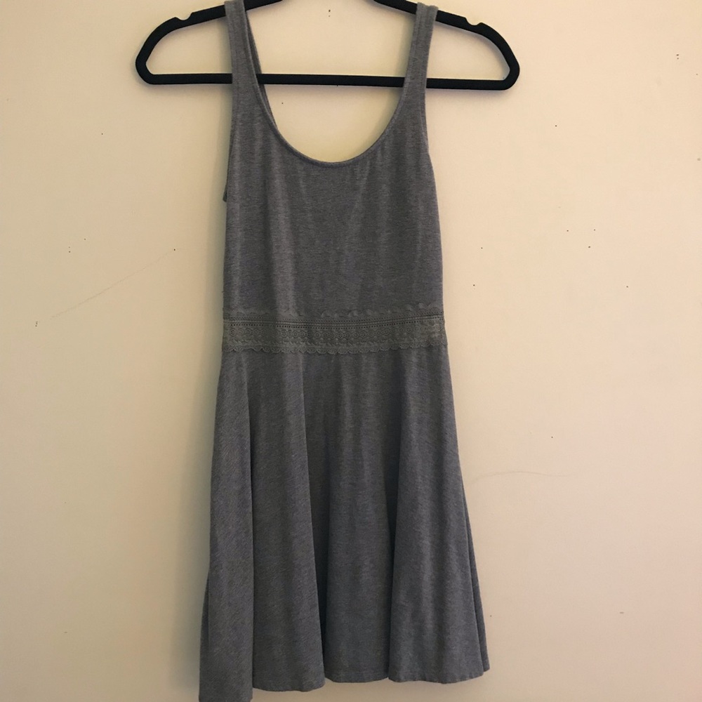 A&F grey dress with see through lace waist detail